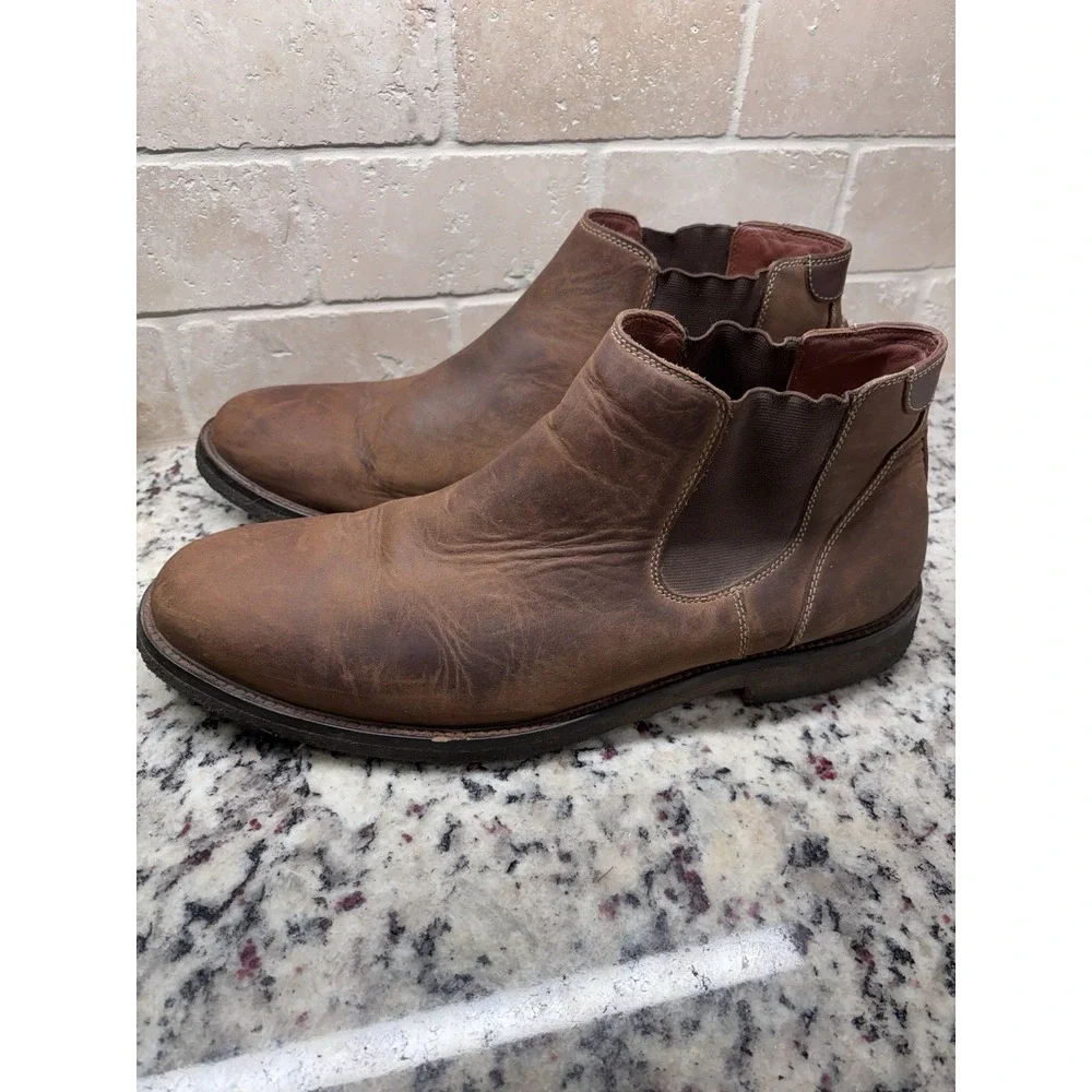 Johnson‎ & Murphy Men's Brown Nubuck Leather Chelsea Ankle Boots 13M